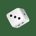 Realistic white dice. Gambling, casino, dice. Numbers: one, two, three. Royalty Free Stock Photo