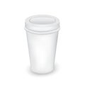 Realistic White Disposable Paper Cup.