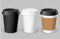 Realistic White Disposable paper Cup