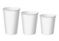 Realistic White Disposable small, big and middle Paper Cups.