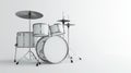 A realistic white drum, showcased on its own against a white background. Royalty Free Stock Photo