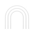 Realistic white elegant arch bar multilevel structure for greeting card decorative design 3d vector