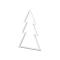 Realistic white elegant triangle Christmas tree frame traditional winter design 3d template vector