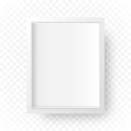 Realistic white frame with shadow on a transparent background. Vector frame design template. Royalty Free Stock Photo