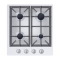 Realistic white gas stove top view. Realistic kitchen appliance. Royalty Free Stock Photo