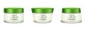 Realistic white glass jar with green plastic lid for cosmetics - body cream, butter, scrub, bath salt, gel, skin care Royalty Free Stock Photo