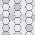 Realistic white glossy ceramic hexagon tiles seamless pattern. Modern home interior, bathroom and kitchen wall texture Royalty Free Stock Photo