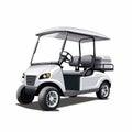 Realistic White Golf Cart Illustration With Elegant Inking Techniques