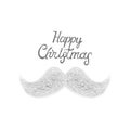 Realistic white gray mustache, element of Santa Claus, Christmas New Year on a white background - Vector Royalty Free Stock Photo