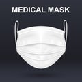 Realistic white medical mask.