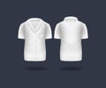 Realistic white medical T-shirt, lab uniform, doctor medical laboratory clothes, hospital professional suit isolated vector.