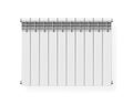 Realistic white modern heating radiator. Isolated vector illustration.