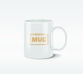 Realistic white mug with the bright glare, isolated on white background. Vector illustration eps10 Royalty Free Stock Photo