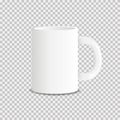 Realistic white mug with shadow on transparent background. Cup template. Realistic mug mock up Royalty Free Stock Photo