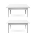 Realistic white office tables with shadow isolated on white background. Vector illustration