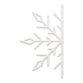Realistic white ornamental snowflake vertical half frozen Christmas tree bauble 3d template vector