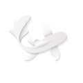 Realistic white paper fish greeting card symbol top view vector illustration.