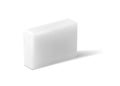 Realistic white piece of soap. Hygienic cleanser. 3D household cleaning product. Isolated rectangular soapy spa cleaner Royalty Free Stock Photo