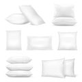 Realistic White Pillows Mockup Set Royalty Free Stock Photo