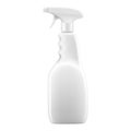 Realistic White Plastic bottle can Spray Pistol. Household cleaning chemicals bottles of toilet and bathroom cleaner, bottle for Royalty Free Stock Photo