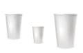 Realistic white plastic cups for cold and hot drinks Royalty Free Stock Photo