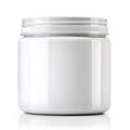 White plastic jar mockup isolated on white background Royalty Free Stock Photo