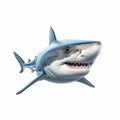 Realistic White Shark Figurine: Detailed Rendering Of A Fierce Predator Royalty Free Stock Photo