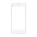 Realistic White smartphone isolated on white background. Smartphone realistic vector iphon illustration. Mobile phone mockup with