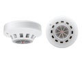 Realistic white smoke detector with red indicator vector illustration alarm fire sensor security Royalty Free Stock Photo