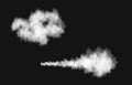 Realistic white smoke puff isolated on transparent background