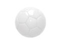 Realistic white Soccer Ball or Football Ball on white background. 3d style Vector Figurine Ball. Sports Equipment. Realistic 3D