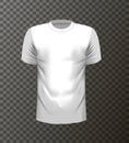 Realistic white sport t-shirt isolated,