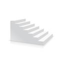 Realistic white stair side view vector Royalty Free Stock Photo