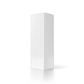 Realistic White Tall Blank Box Isolated On White