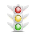 Realistic White Traffic Lights Icon