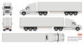 Realistic white truck vector illustration