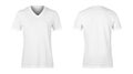 Realistic White unisex t shirt front and back mockup isolated on white background with clipping path.