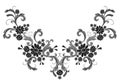 Realistic white vector embroidery fashion symmetric patch. Royalty Free Stock Photo