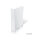Realistic white vector opened blank box illustration with shadows. Royalty Free Stock Photo