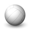 Realistic white volleyball ball isolated on white background. Sports equipment for team game. Leather ball for beach volleyball