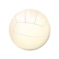 Realistic white volleyball ball isolated on white background. Sports equipment, team game. Leather object for outdoors leisure and