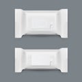 Realistic White Wet Wipes Plastic Pack Set