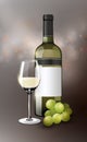 Realistic White Wine Template Royalty Free Stock Photo
