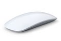 Realistic white wireless computer mouse with touch isolated on white background. Royalty Free Stock Photo