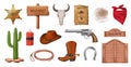 Realistic wild west objects pack, cowboy life