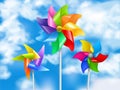 Realistic Wind Mill Toy Sky Illustration