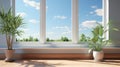Realistic Window With Trees: High Quality Photo In Unreal Engine