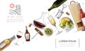 Realistic Wine Elements Composition Royalty Free Stock Photo