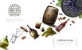 Realistic Winemaking Elements Collection Royalty Free Stock Photo