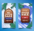 realistic winter sale banners collection vector illustration Royalty Free Stock Photo